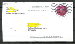 USA 2022 Cover To ESTONIA O Seattle - Cartas & Documentos