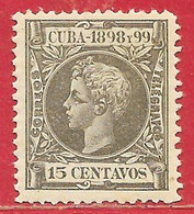 Cuba N°110 15c Olive 1898 * - Kuba (1874-1898)