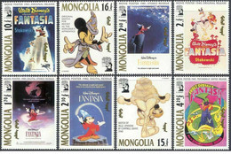 Mongolia - 1991 - Nuovo/new MNH - Disney - Mi N. 2340/47 + Block 177/80 - Disney