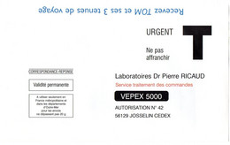 MORBIHAN - Dépt N° 56 = JOSSELIN = ENVELOPPE T / CORRESPONDANCE REPONSE ' LABORATOIRES RICAUD ' + PELUCHE TOM - Karten/Antwortumschläge T