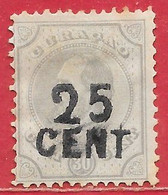 Curaçao N°18 25c Sur 30 Gris 1891 (*) - Niederländische Antillen, Curaçao, Aruba