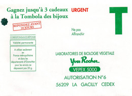 MORBIHAN - Dépt N° 56 = LA GACILLY 1994 = ENVELOPPE T / CORRESPONDANCE REPONSE ' LABO YVES ROCHER ' + LIVRE BEAUTE - Cartes/Enveloppes Réponse T