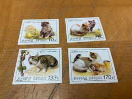Korea Stamp Cat Butterfly Imperf MNH Set - Corea Del Norte