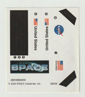 K'NEX Brochure-leaflet Creative Construction 92606 Stickers 49910894002 NASA Space - K'nex