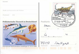 626  Animaux Préhistoriques, Dinosaure: Entier (c.p.) + Oblit. D'Allemagne - Prehistory Sp. Cancel + Stationery Postcard - Prehistorisch