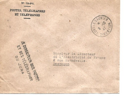 France Enveloppe -Postes-télégraphes-téléphones -cachet à Date  1947-Lons Le Saunier(39 Jura) - Correo Postal