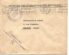 France Enveloppe -Postes-télégraphes-téléphones -cachet à Date  1951 Paris - Post