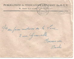 France Enveloppe -Publications De L'indicateur Universel Des PTT -cachet à Date  1946 Paris - Posta