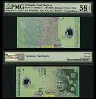 Malaysia 5 Ringgit, (2004),Polymer, Error Note, PMG58 - Malasia