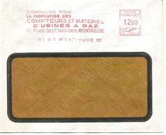 France Enveloppe Compagnie Fabrication Compteurs Et Matériels Usines à Gaz -Montrouge (Seine) 1947-lot De 5 - Freistempel