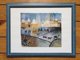 Tableau Reproduction De August Macke, Kairouan, Encadré Prêt à Accrocher - Aquarelles