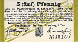 Lauenburg /Pom. (Leborg) Notgeld 5+10Pfg. UNC - Eerste Wereldoorlog