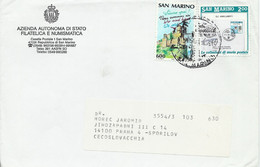 San Marino Brief Uit 1990 Met 2 Postzegels (5993) - Brieven En Documenten