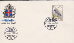 1960. ISLAND. Islandic Falcon. 25 Kr. FDC HAFNARFJÖRDUR -1. III. 60. Very Unusual FDC Cancell... (Michel 339) - JF518913 - Brieven En Documenten