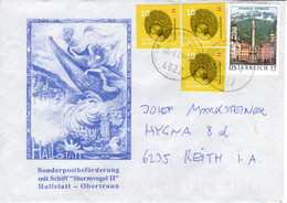 Brief Von 4822 Bad Goisern Mit 55 Cent Annasäule Innsbruck + 3 X 10 Cent Auf Kuvert Schiff Sturmvogel 2022 - Storia Postale