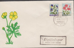 1958. ISLAND. Flowers Set On FDC HAFNARFJÖRDUR 8.VII. 1958. Unusual With FDC Outside Reyk... (Michel 323-324) - JF518923 - Cartas & Documentos