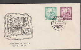 1959. ISLAND. Jón Thorkelsson Set On FDC HAFNARFJÖRDUR 5.V. 1959. Unusual With FDC Outsid... (Michel 331-332) - JF518924 - Cartas & Documentos