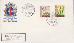 1960. ISLAND. FLOWER Set On FDC HAFNARFJÖRDUR 29. XI. 1960. Unusual With FDC Outside Reyk... (Michel 345-346) - JF518932 - Brieven En Documenten