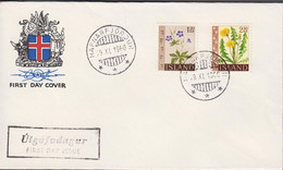 1960. ISLAND. FLOWER Set On FDC HAFNARFJÖRDUR 29. XI. 1960. Unusual With FDC Outside Reyk... (Michel 345-346) - JF518933 - Cartas & Documentos