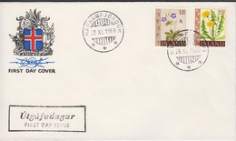 1960. ISLAND. FLOWER Set On FDC HAFNARFJÖRDUR 29. XI. 1960. Unusual With FDC Outside Reyk... (Michel 345-346) - JF518934 - Cartas & Documentos