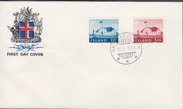 1961. ISLAND. Government Building Set On FDC HAFNARFJÖRDUR 11. IV. 1961. Unusual With FDC... (Michel 347-348) - JF518939 - Briefe U. Dokumente