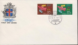 1961. ISLAND. EUROPA CEPT Set On FDC HAFNARFJÖRDUR 18. IX. 1961. Unusual With FDC Outside... (Michel 354-355) - JF518945 - Lettres & Documents