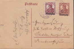 1920. DANZIG. Postkarte._15 Pf. Germania + 15 Pf Germania Cancelled DANZIG BRÖSE 26.7.20.  - JF518989 - Ganzsachen