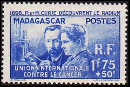 1938. MADAGASCAR. P & M. CURIE DECOUVRENT LE RADIUM. UNION INTERNATIONALE CONTRE LE CANCER. R... (Michel 258) - JF519072 - Covers & Documents