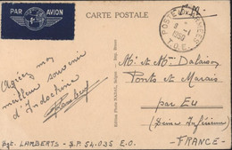 Guerre D'Indochine CAD Poste Aux Armées 9 1 1950 T.O.E. Du SP 54035 CPA Saïgon Bd Bonnard & Rue Catinat Pharmacie - Guerre D'Indochine / Viêt-Nam