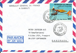 Djibouti Air Mail Cover Sent To Denmark 23-8-1990 Single Franked - Yibuti (1977-...)