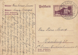 Saargebiet Postal Stationery Ganzsache Entier Postkarte Kaserne Saarlouis Sonderstempel MERZIG (Saar) 1935 HAMBURG - Ganzsachen