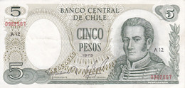 BILLETE DE CHILE DE 5 PESOS DEL AÑO 1975  (BANK NOTE) - Chili