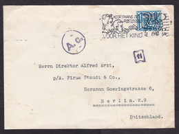 Netherlands: Cover To Germany, 1940, 1 Stamp, Value Overprint, Censored, Censor Cancel A.c., War, WW2 (stains) - Briefe U. Dokumente