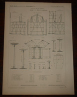 Plan De L'Eglise De La Trinité à Paris. Montage Et Détails De Construction. 1867. - Otros Planes