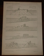 Plan De Jetées Artificielles Des Ports Français De La Méditerranée. 1867. - Travaux Publics