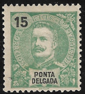 Ponta Delgada – 1898 King Carlos 15 Réis Mint Stamp - Ponta Delgada