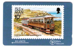 Isle Of Man - Tram Tramway Strassenbahn Bahn Railway - Stamp - Briefmarke - Timbre - 20 Units - Isola Di Man