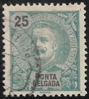 Ponta Delgada – 1897 King Carlos 25 Réis Used Stamp - Ponta Delgada