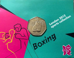 GRAN BRETAÑA  50 Pence  50p 2011 2012 Olympic Series BU On Royal Mint Cards (B1)  BOXING - 50 Pence