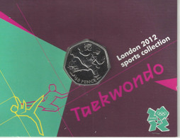 GRAN BRETAÑA  50 Pence  50p 2011 2012 Olympic Series BU On Royal Mint Cards (B1)  TAEKWONDO - 50 Pence