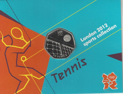 GRAN BRETAÑA  50 Pence  50p 2011 2012 Olympic Series BU On Royal Mint Cards (B1)  TENNIS - 50 Pence