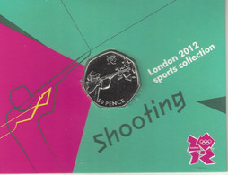 GRAN BRETAÑA  50 Pence  50p 2011 2012 Olympic Series BU On Royal Mint Cards (B1)  SHOOTING - 50 Pence