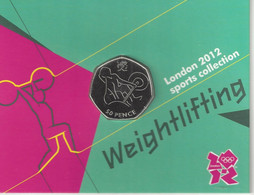 GRAN BRETAÑA  50 Pence  50p 2011 2012 Olympic Series BU On Royal Mint Cards (B1)  WEIGHTLIFTING - 50 Pence