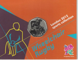 GRAN BRETAÑA  50 Pence  50p 2011 2012 Olympic Series BU On Royal Mint Cards (B1)  WHEELCHAIR RUGBY - 50 Pence