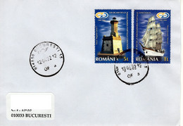 ROMANIA: SAILING SHIP & LIGHTHOUSE On Circulated Cover - Registered Shipping! - Gebruikt