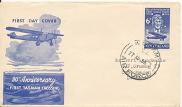 New Zealand Cover 30th Anniversary First Tasman Crossing 27-8-1958 (the Flap On The Backside Of The Cover Is Missing) - Storia Postale