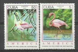 CUBA 1993 - AMERICA UPAEP - PROTECCION DE LA NATURALEZA - PAJAROS FLAMENCOS - YVERT 3056/3057** - Flamingo