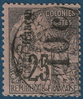 France Colonies Congo N°5D Obl 10c Sur 25c Surcharge De Bas En Haut Et Sans Point Après C Signé SCHELLER - Gebraucht