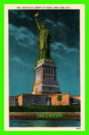 NEW YORK CITY, NY - STATUE OF LIBERTY AT NIGHT - ACACIA CARD COMPANY - - Statue Of Liberty