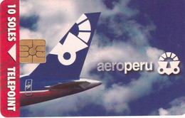 PERU - Airplane, Aeroperu, Chip GEM2.1, Tirage 10000, 08/96, Used - Peru